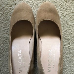VISCATA Marquesa Suede Wedge in Camel Brown